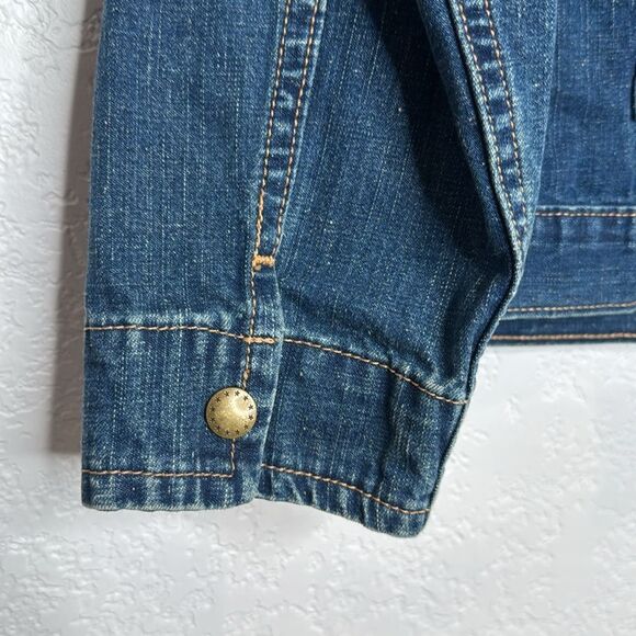The Great. THE BUCK JACKET BLUE GRASS Size 3/ Large Blue Denim - Picture 8 of 14
